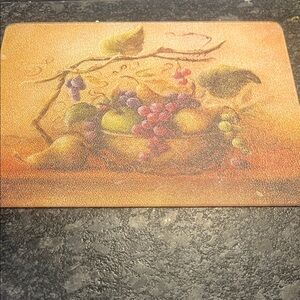 11.5x15 Fruit-Themed Decorative counter saver. Trivet. Exc condition